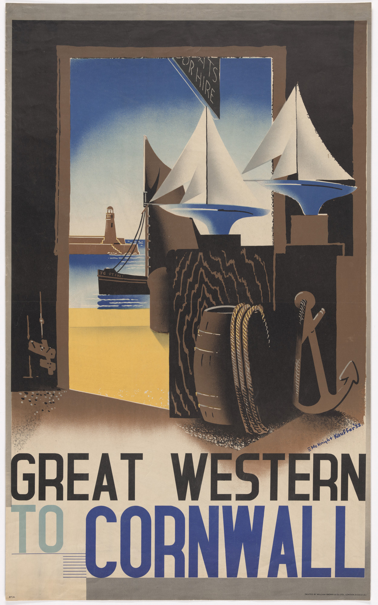E. McKnight Kauffer. Great Western To Cornwall