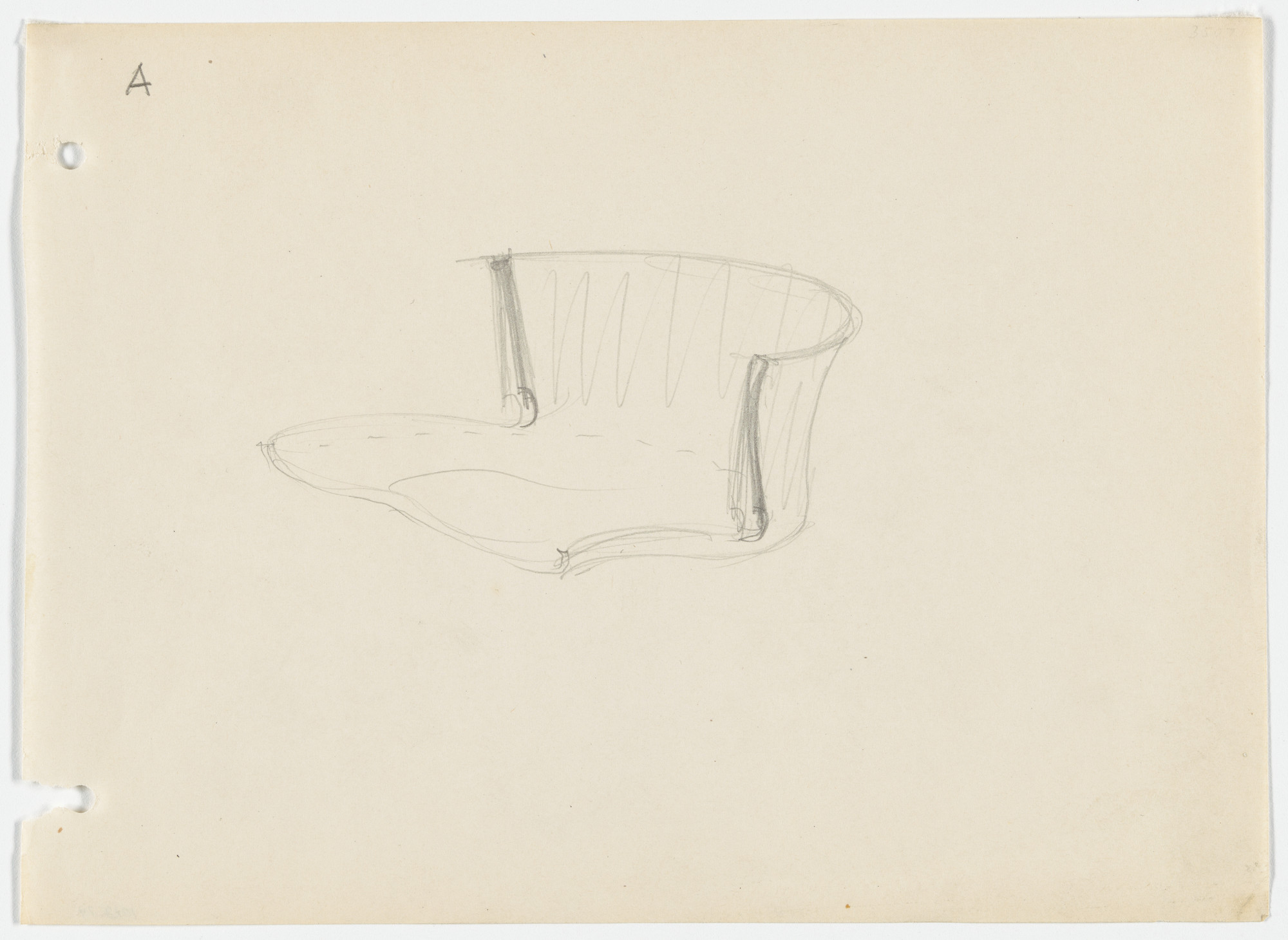 Ludwig Mies van der Rohe. Conchoidal Chair (Perspective)