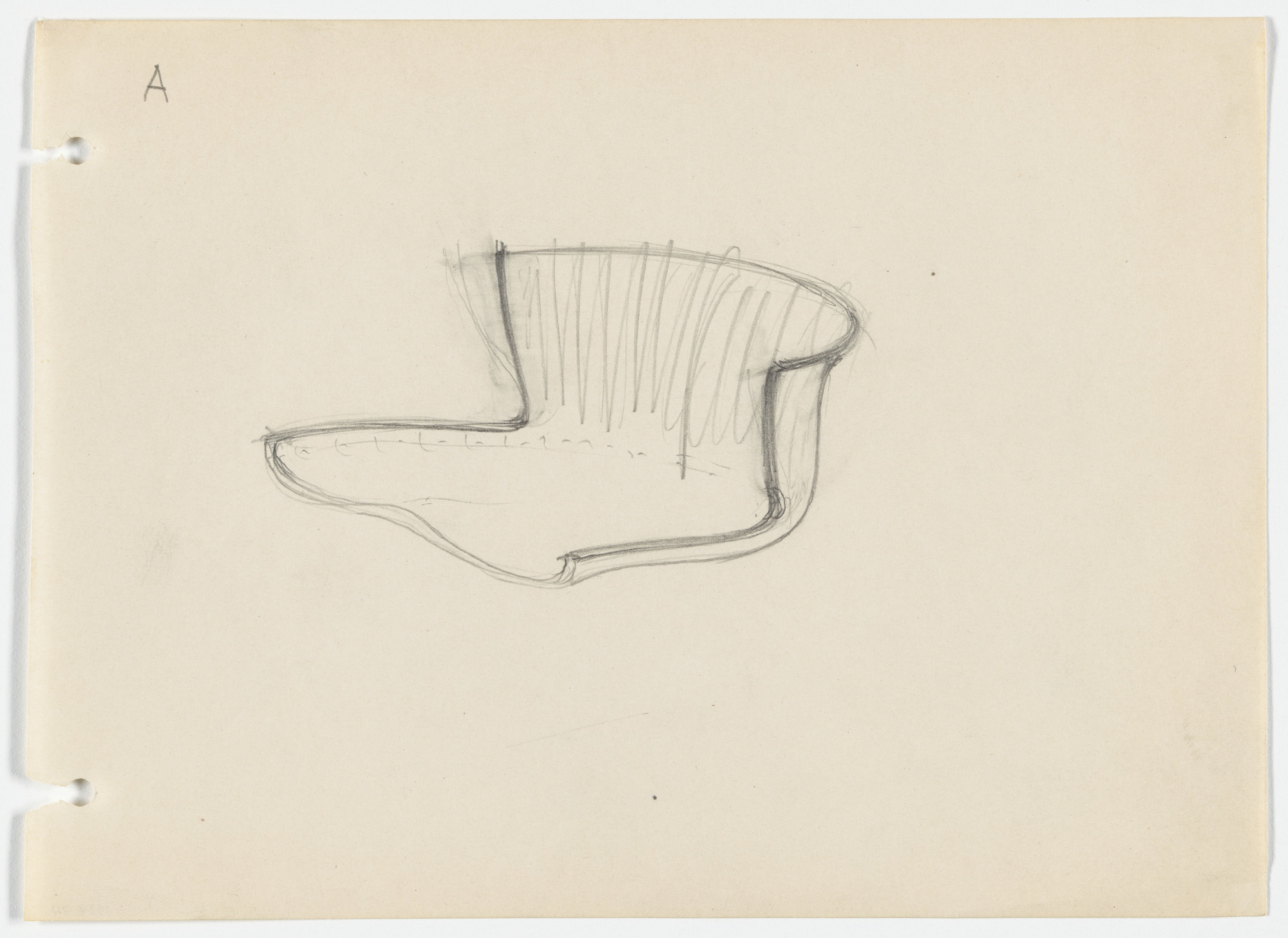 Ludwig Mies van der Rohe. Conchoidal Chair (Perspective)