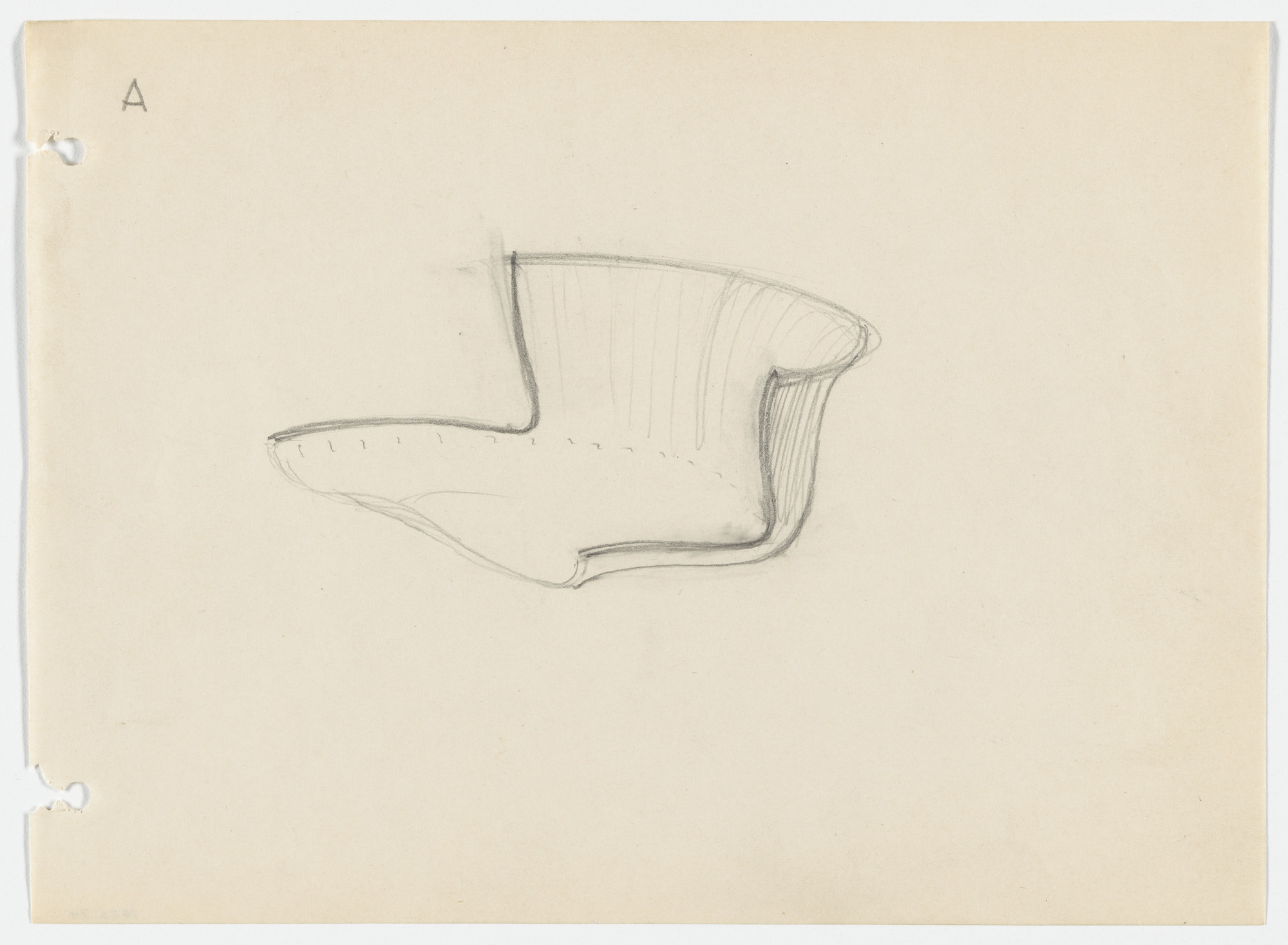 Ludwig Mies van der Rohe. Conchoidal Chair (Perspective)