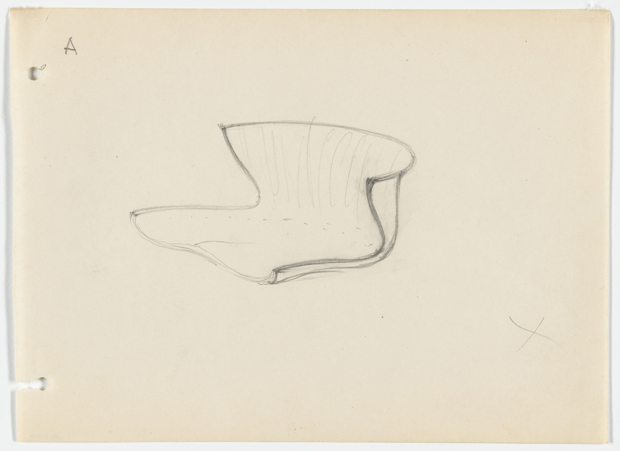 Ludwig Mies van der Rohe. Conchoidal Chair (Perspective)