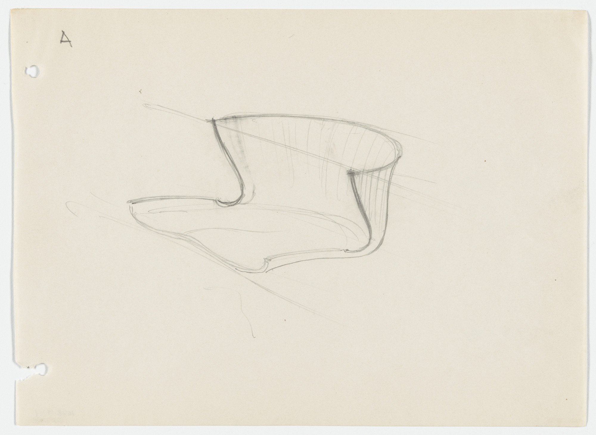 Ludwig Mies van der Rohe. Conchoidal Chair (Perspective)