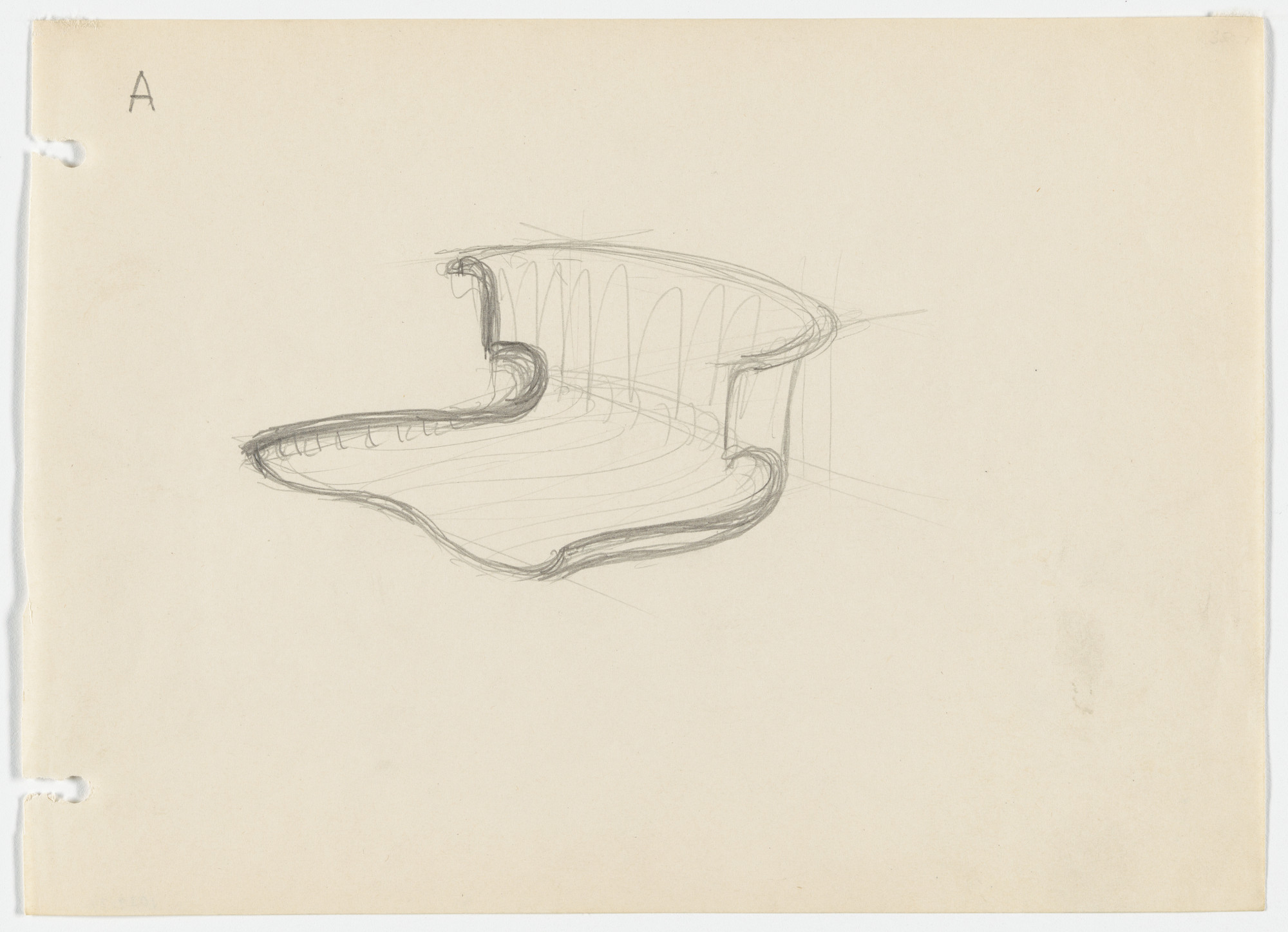 Ludwig Mies van der Rohe. Conchoidal Chair (Perspective)