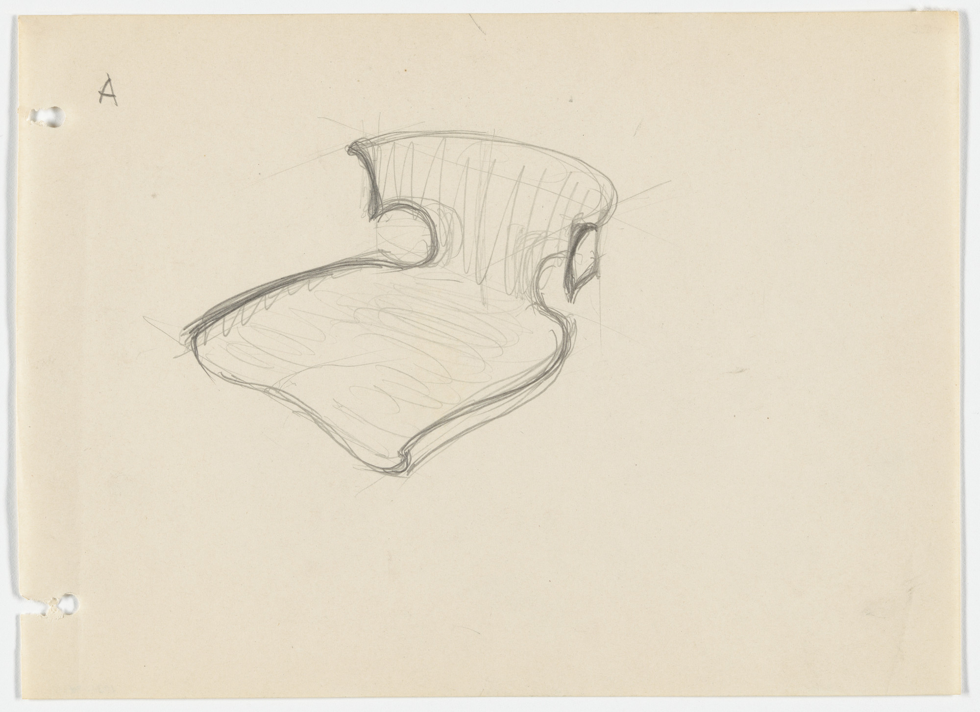 Ludwig Mies van der Rohe. Conchoidal Chair (Perspective)