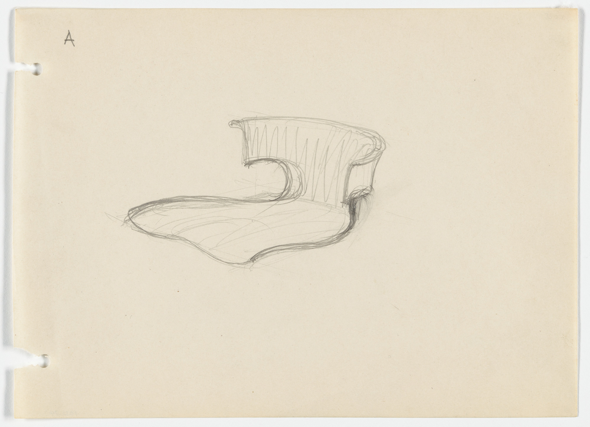 Ludwig Mies van der Rohe. Conchoidal Chair (Perspective)