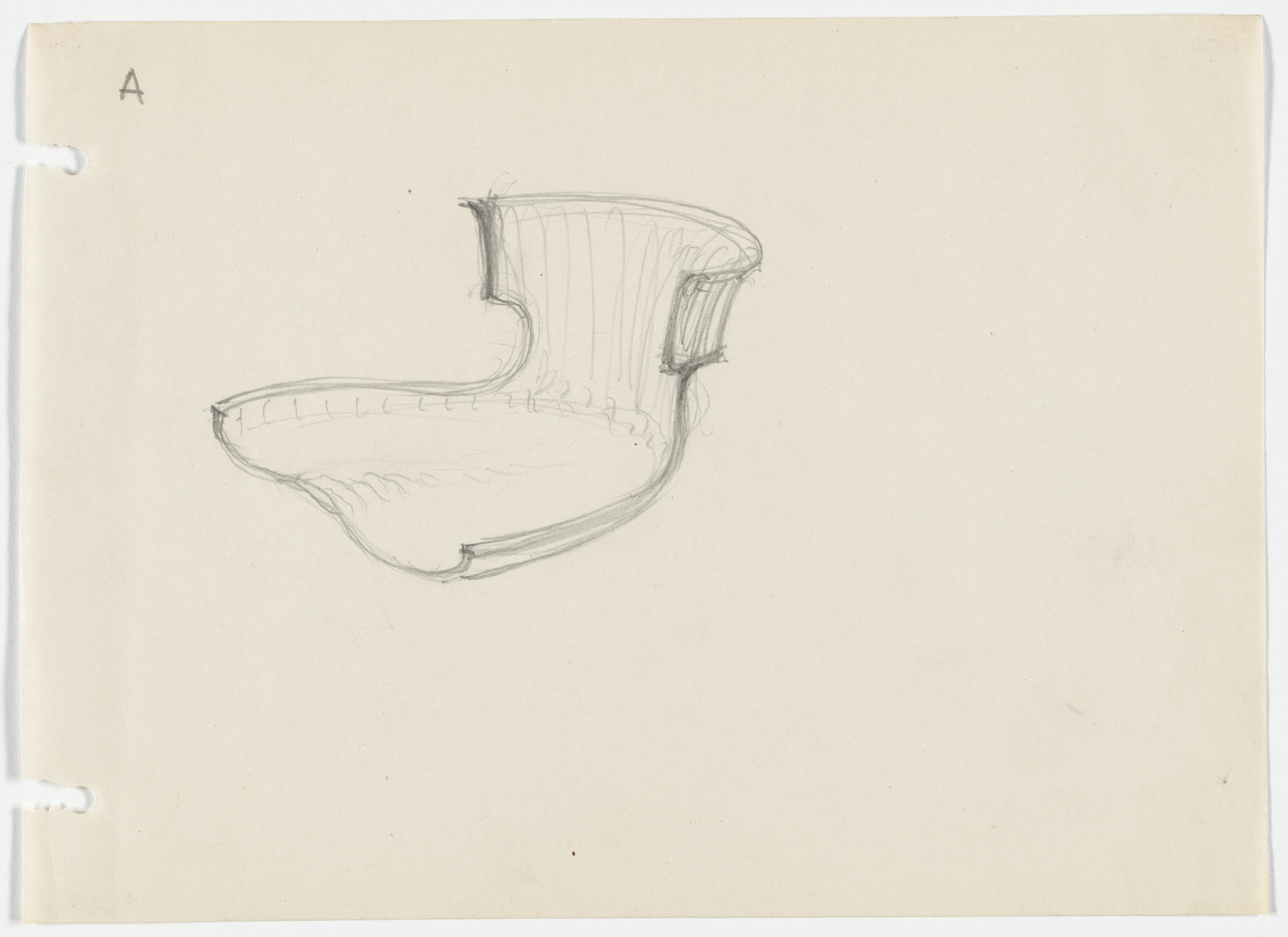 Ludwig Mies van der Rohe. Conchoidal Chair (Perspective)