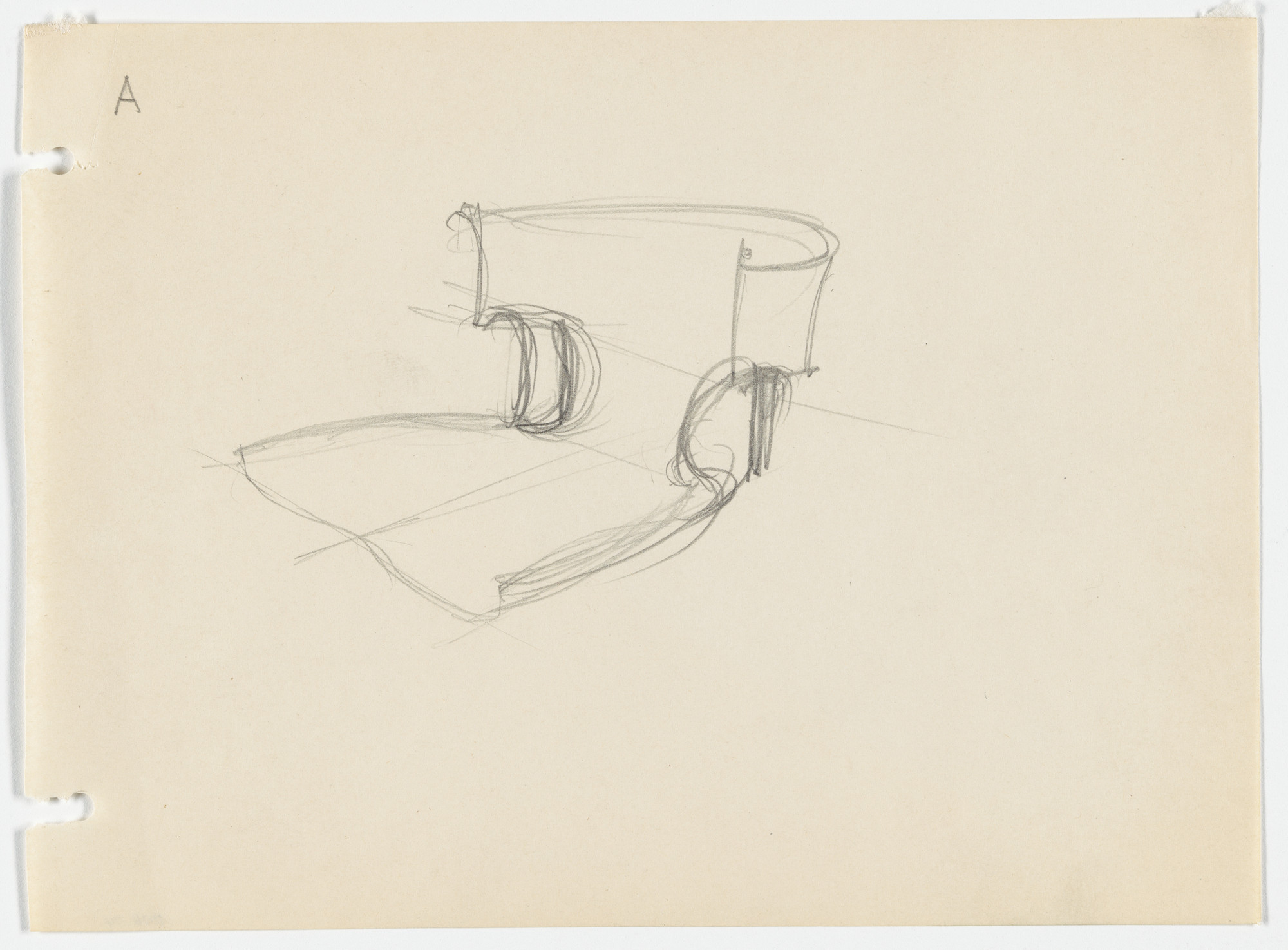 Ludwig Mies van der Rohe. Conchoidal Chair (Perspective)