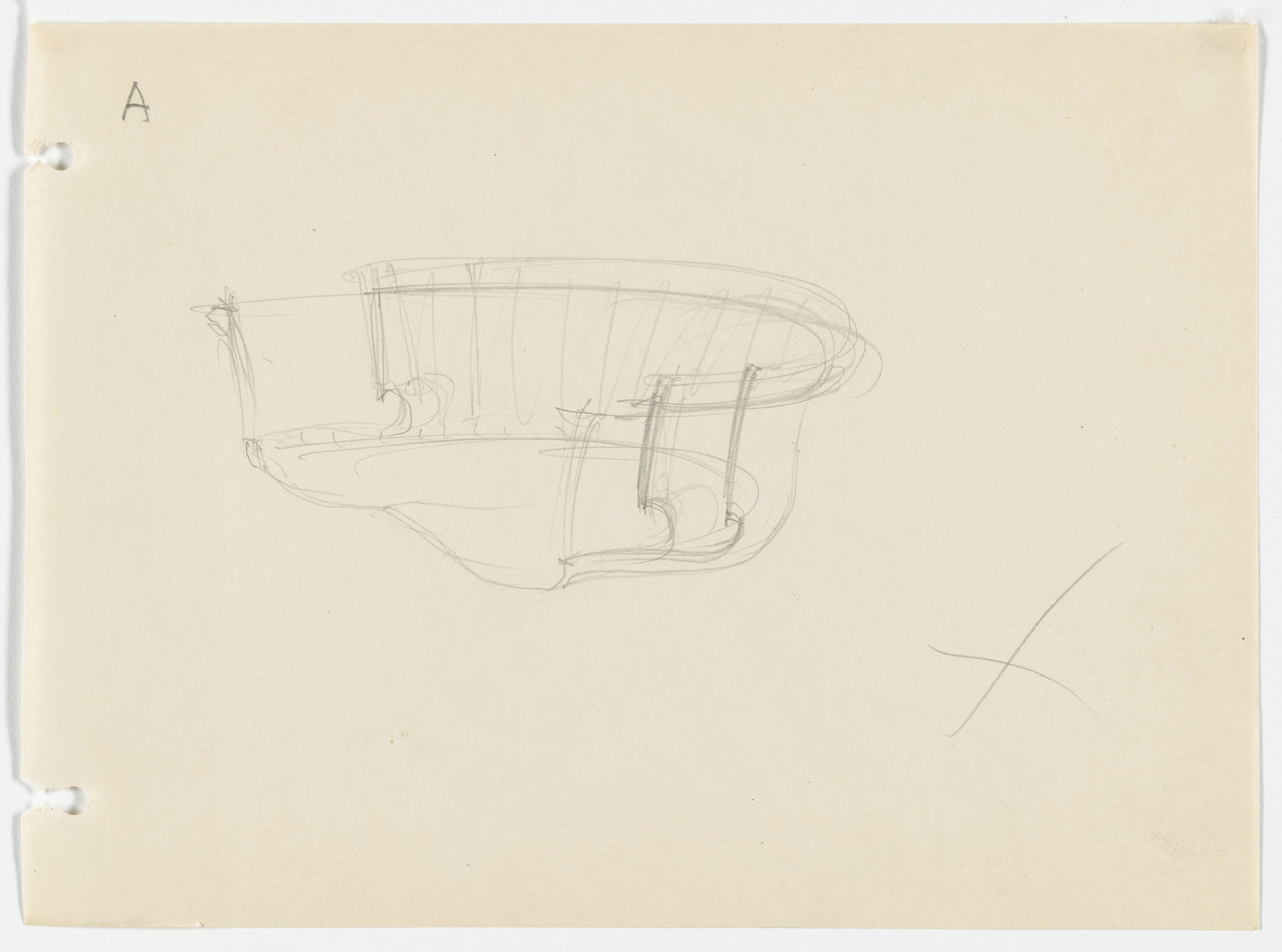 Ludwig Mies van der Rohe. Conchoidal Chair (Perspective)