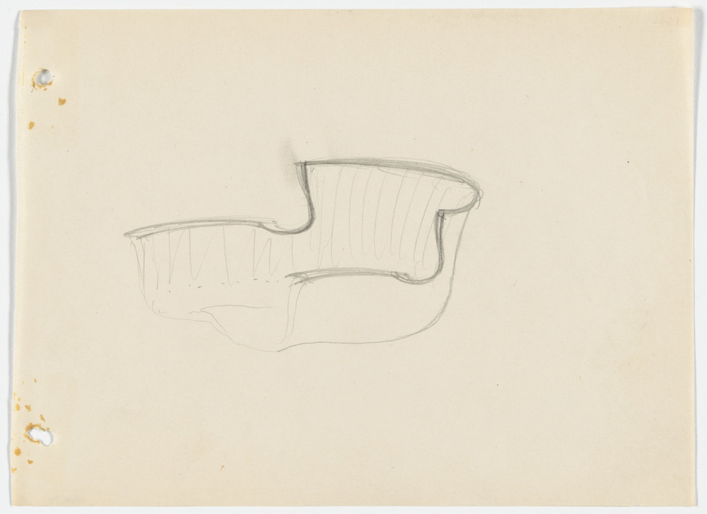 Conchoidal Chair with Arms (Perspective sketch)