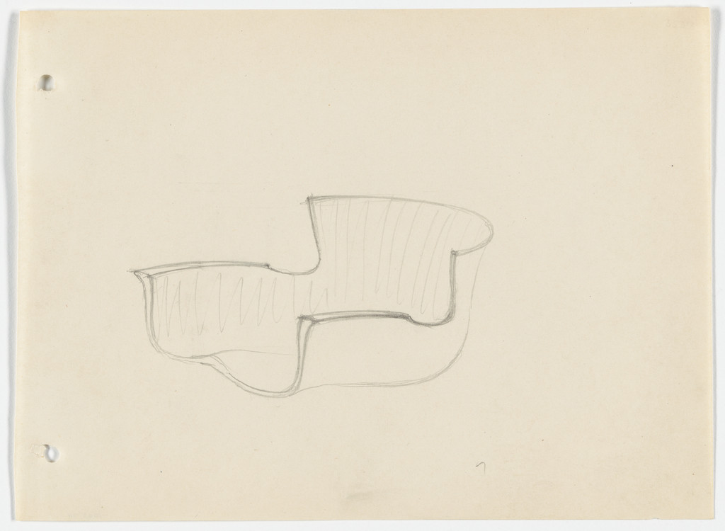 Conchoidal Chair with Arms (Perspective sketch)