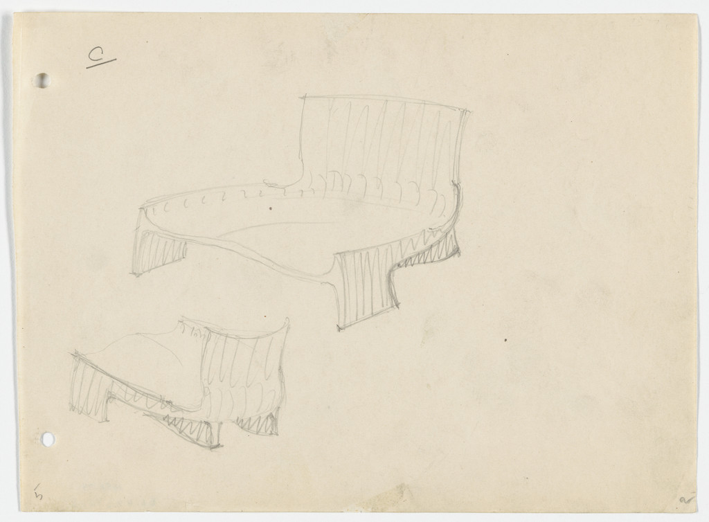 Conchoidal Chair (Perspective sketches)