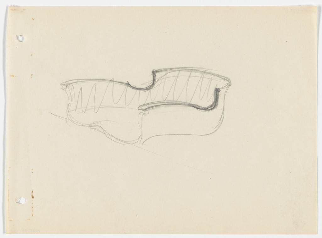 Conchoidal Chair with Arms (Perspective sketch)
