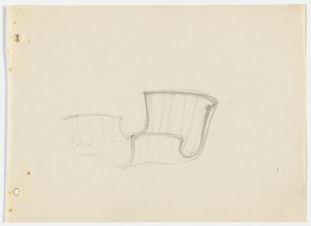 Conchoidal Chair with Arms (Perspective sketch)