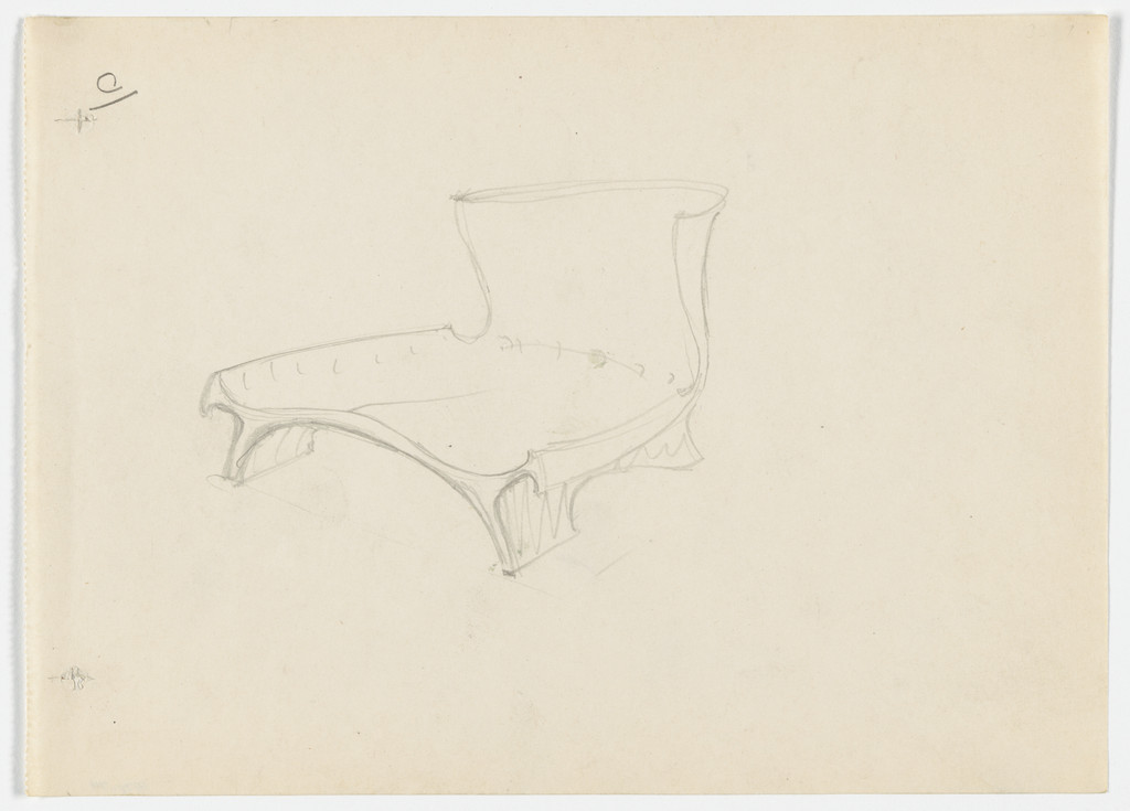 Conchoidal Chair without Arms (Perspective sketch)