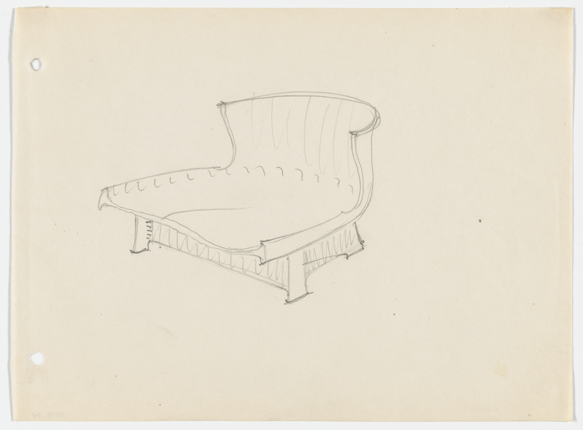 Ludwig Mies van der Rohe. Conchoidal Chair without Arms (Perspective)