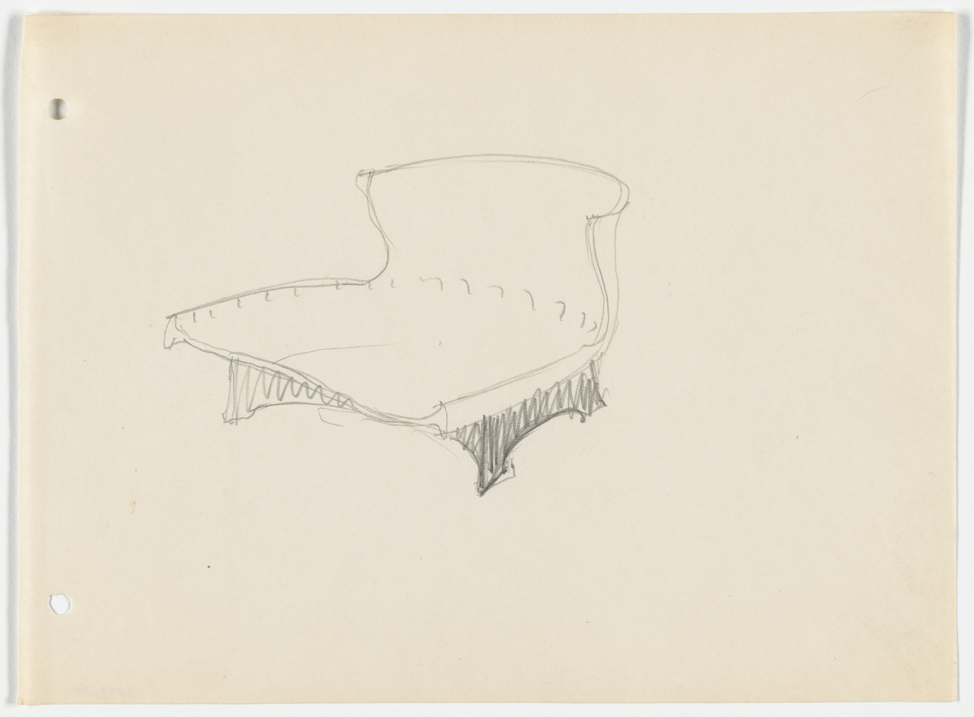 Ludwig Mies van der Rohe. Conchoidal Chair without Arms (Perspective)