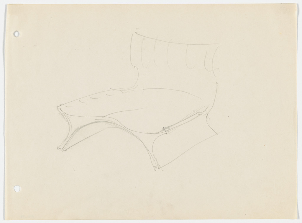 Conchoidal Chair without Arms (Perspective sketch)