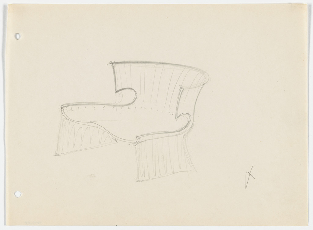 Conchoidal Chair without Arms (Perspective sketch)