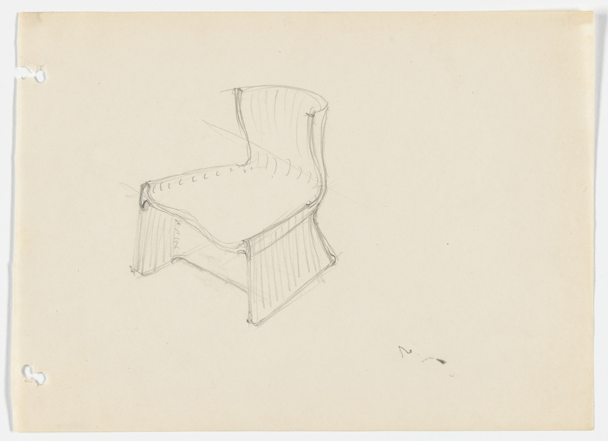 Ludwig Mies van der Rohe. Conchoidal Chair without Arms (Perspective)