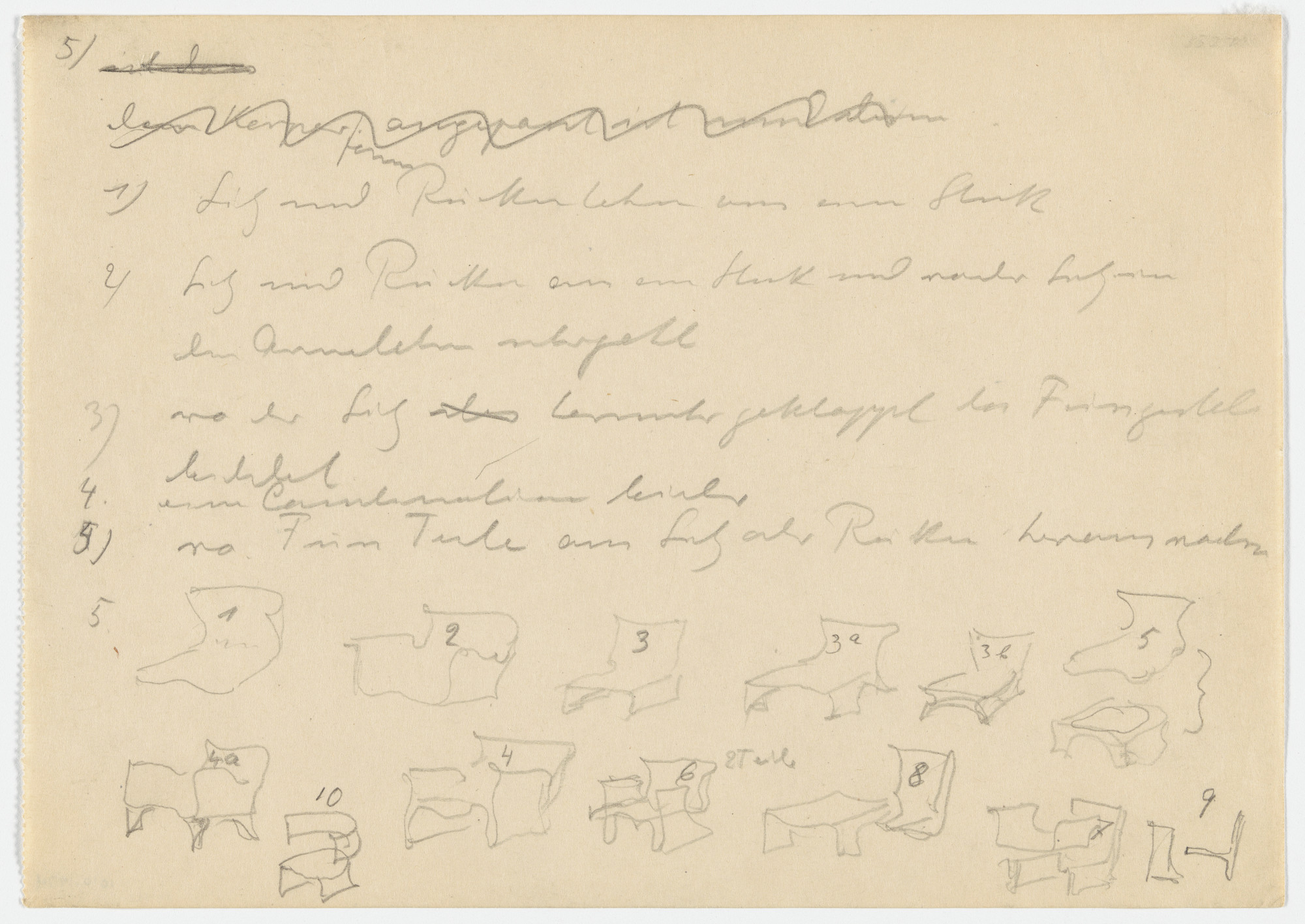 Ludwig Mies van der Rohe. Spring Chairs without Arms (Elevation sketches)