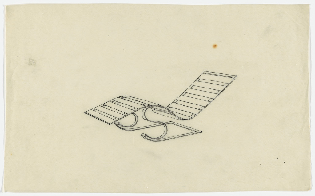 Reclining Chair without Arms (Perspective sketch)