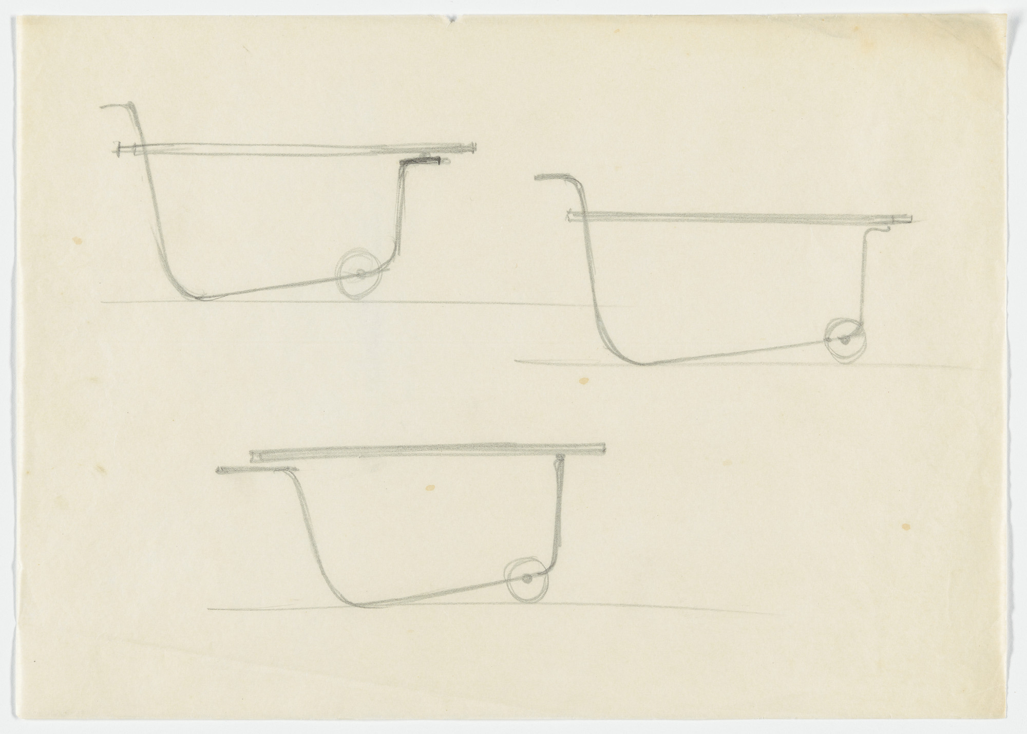 Ludwig Mies van der Rohe. Serving Cart (Elevation sketches)