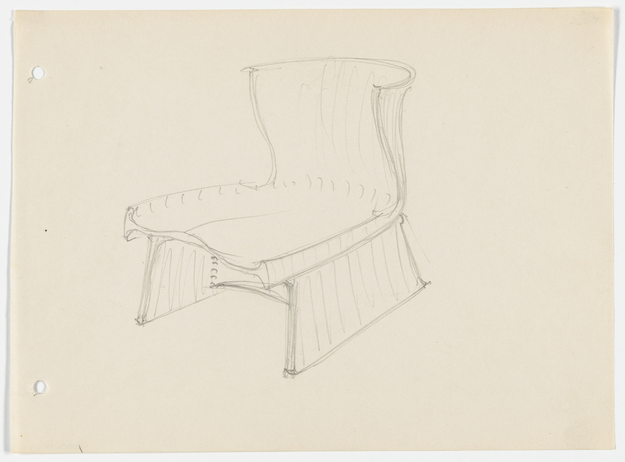 Ludwig Mies van der Rohe. Conchoidal Chair without Arms (Perspective)