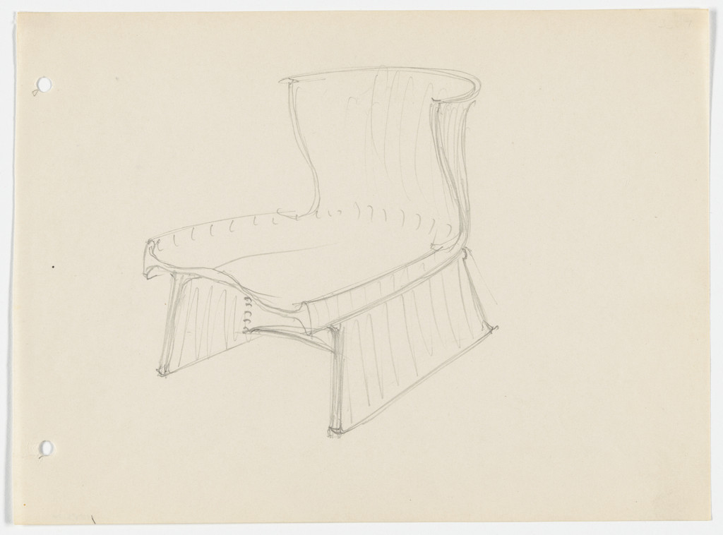 Conchoidal Chair without Arms (Perspective)