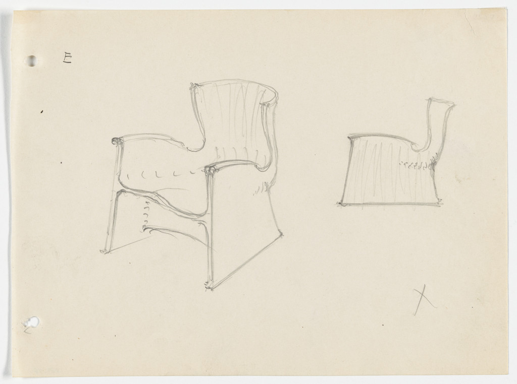 Conchoidal Chair with Arms (Perspective)