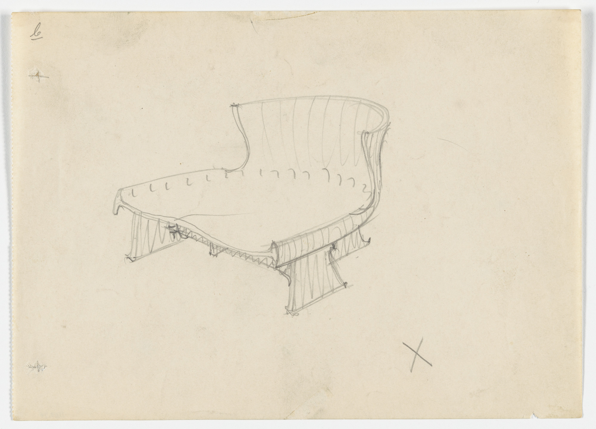 Ludwig Mies van der Rohe. Conchoidal Chair without Arms (Perspecitive)