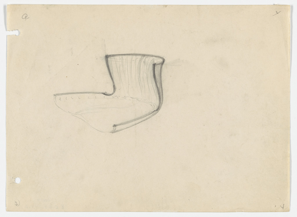 Conchoidal Chair without Arms. Seat. (Perspective sketch)
