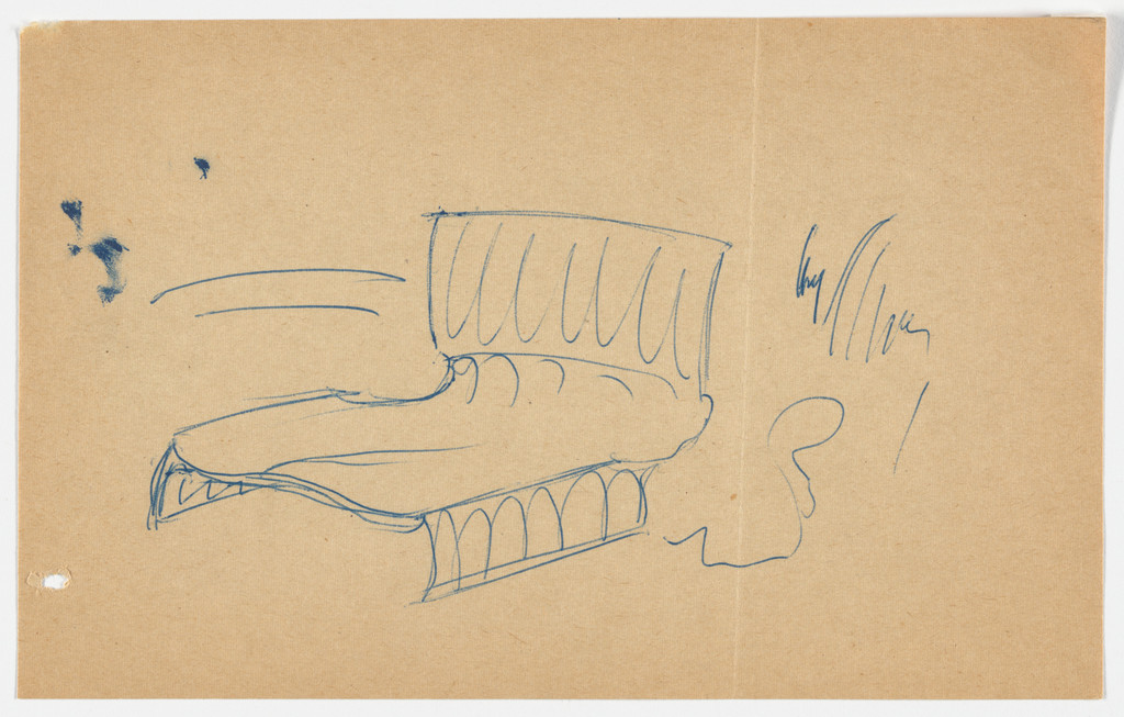 Conchoidal Chair without Arms (Perspective sketch)