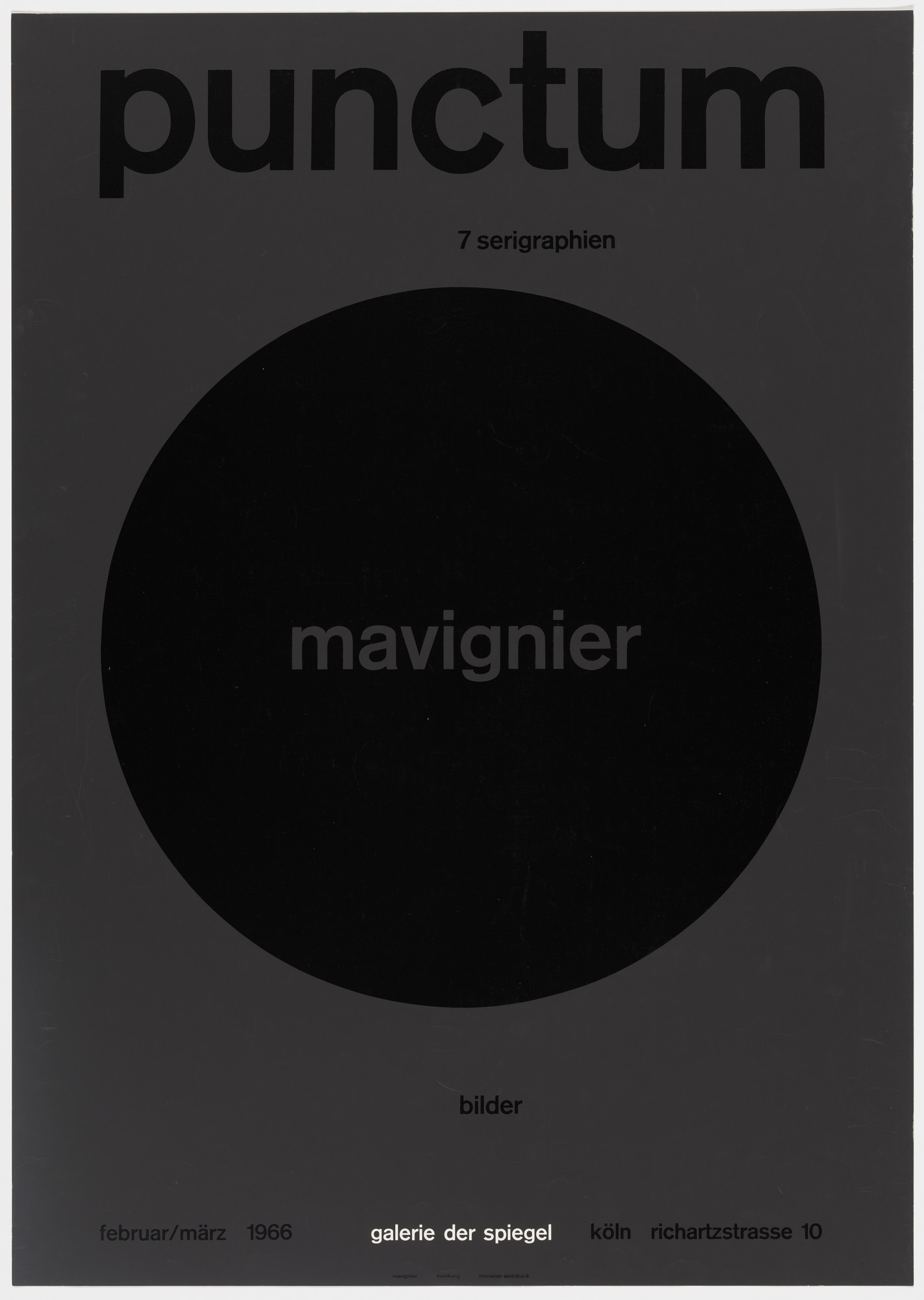 Almir Mavignier. Punctum 7 Serigraphien - Mavignier - Galerie der Spiegel, 1966
