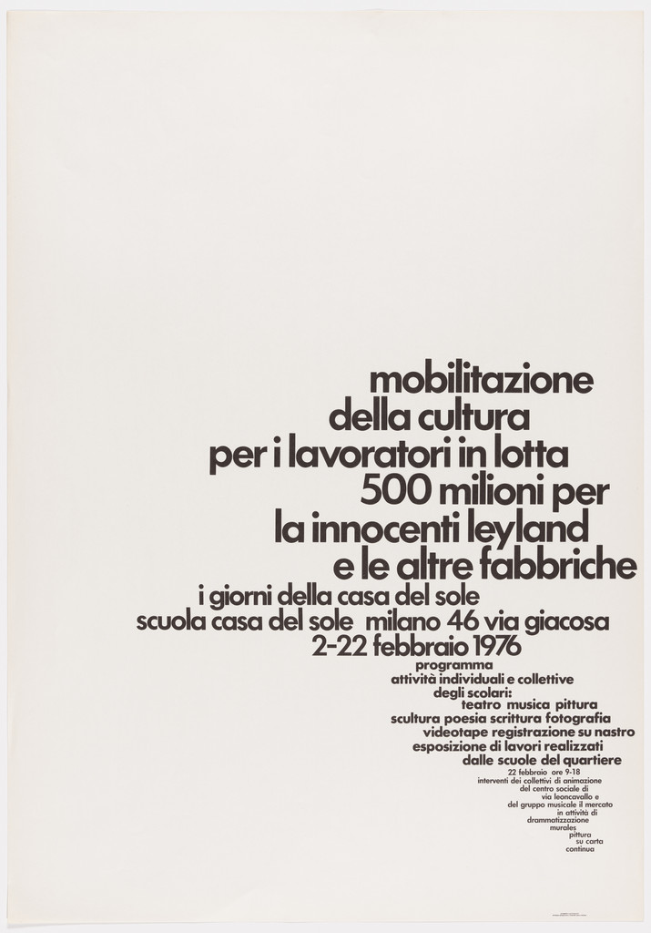 Mobilitazione della cultura per i lavoratori in lotta Scuola casa del sole Milano