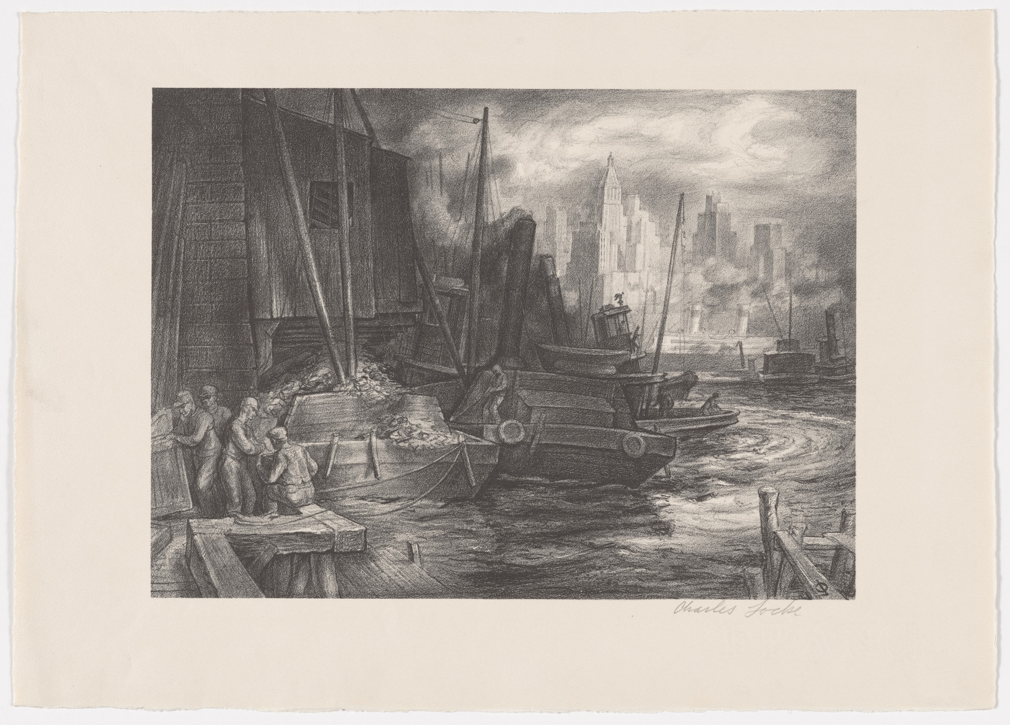Charles Locke. City Wharves from The American Scene, no. 2. 1936