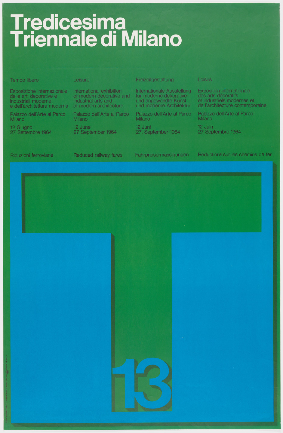Massimo Vignelli. Tredicesima, Triennale di Milano. 1964