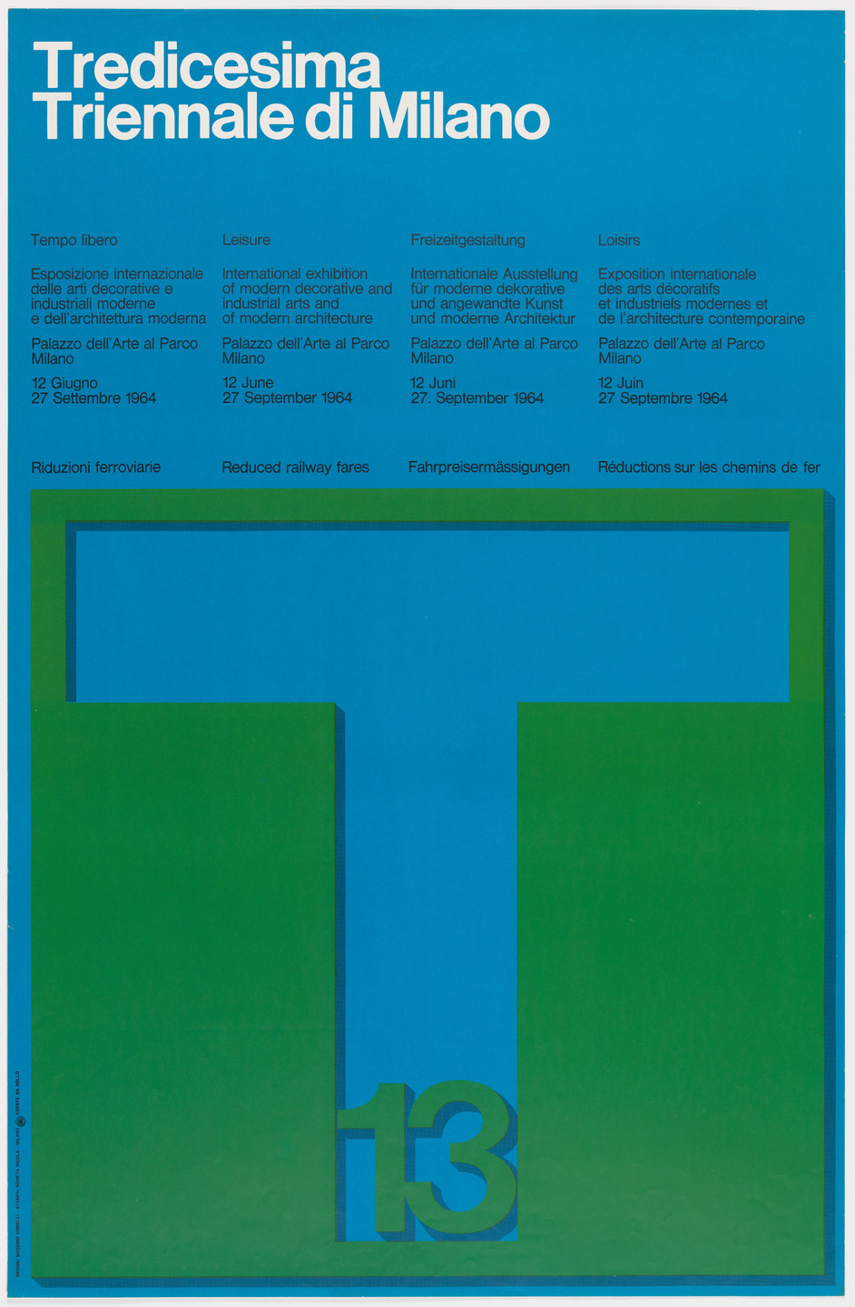 Massimo Vignelli. Tredicesima, Triennale di Milano. 1964