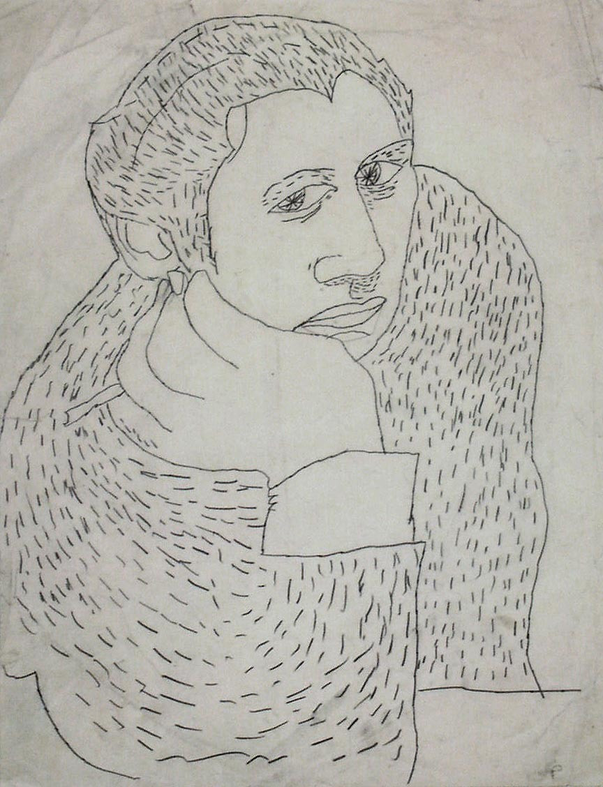 Andy Warhol. Untitled ([Early Work] Woman). (c. 1946)