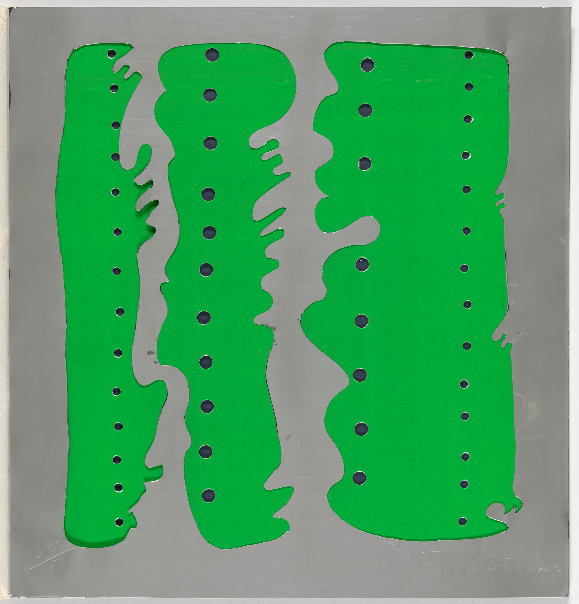 Lucio Fontana. Concetto Spaziale (Teatrino) , plate 1, from the portfolio Quattro oggetti di Lucio Fontana e due poesie di Salvatore Quasimodo (Four Objects by Lucio Fontana and Two Poems by Salvatore Quasimodo)