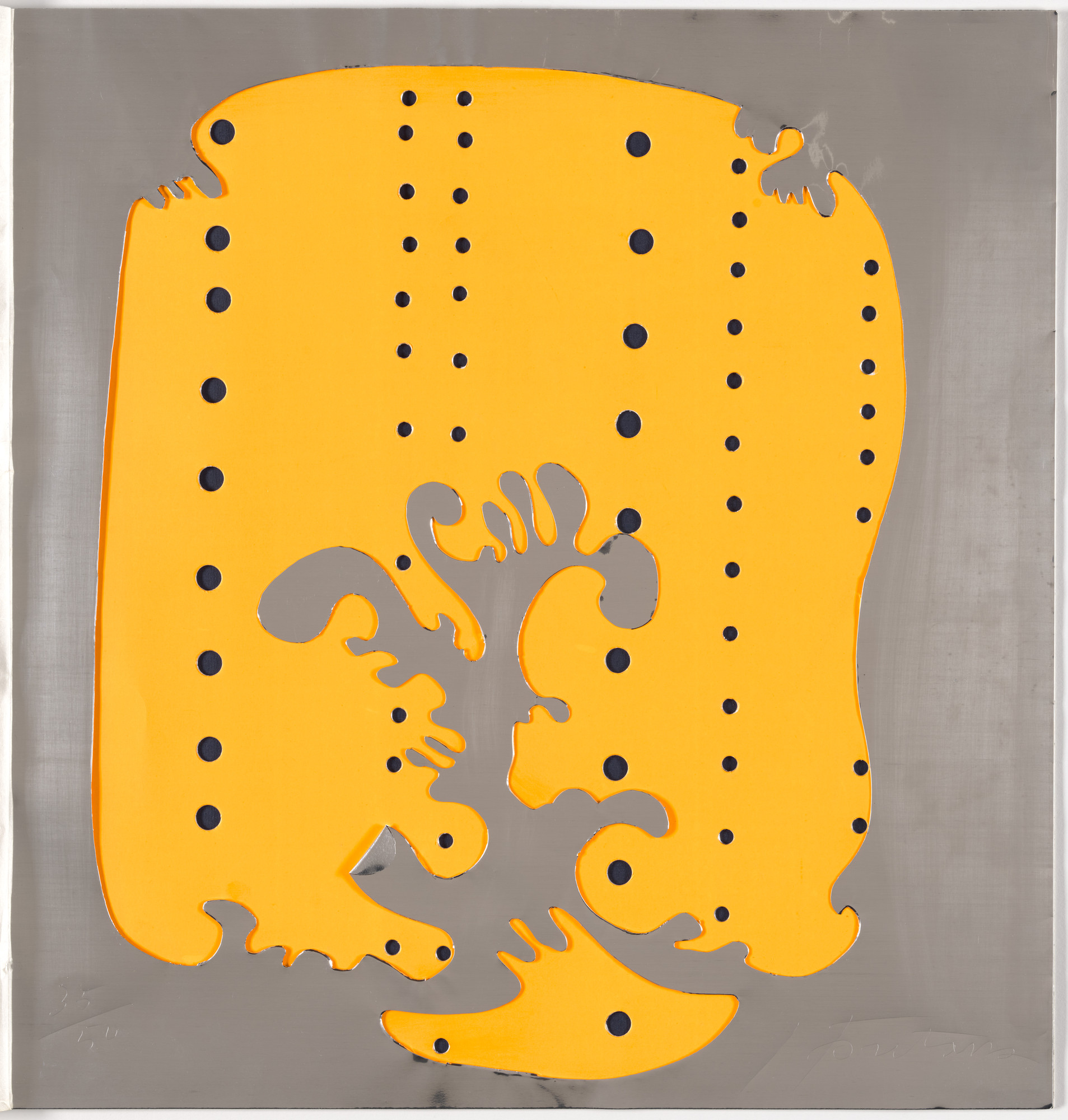 Lucio Fontana. Concetto Spaziale (Teatrino) , plate 4, from the portfolio Quattro oggetti di Lucio Fontana e due poesie di Salvatore Quasimodo (Four Objects by Lucio Fontana and Two Poems by Salvatore Quasimodo)