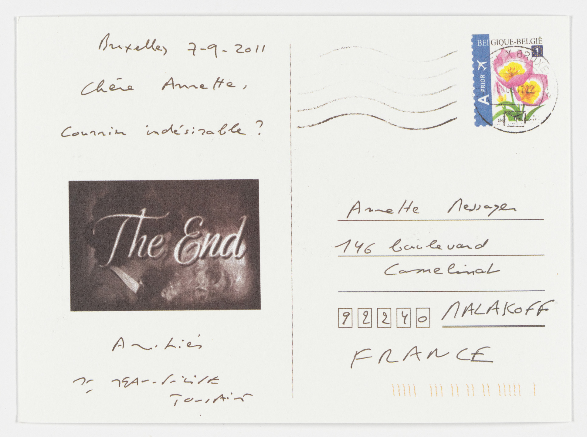 Annette Messager, Jean-Philippe Toussaint. Enveloppe-moi. 2013