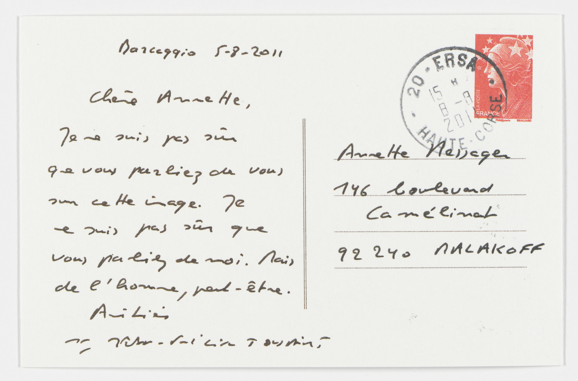 Annette Messager, Jean-Philippe Toussaint. Enveloppe-moi. 2013