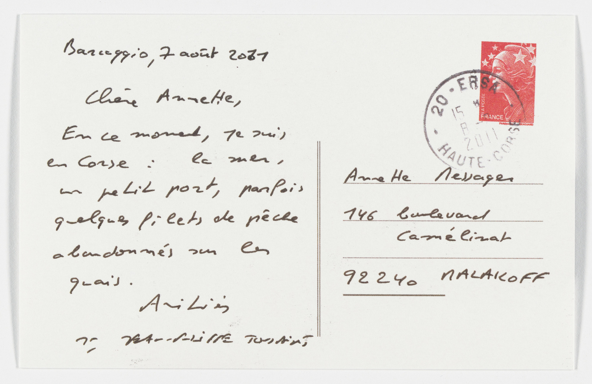 Annette Messager, Jean-Philippe Toussaint. Enveloppe-moi. 2013