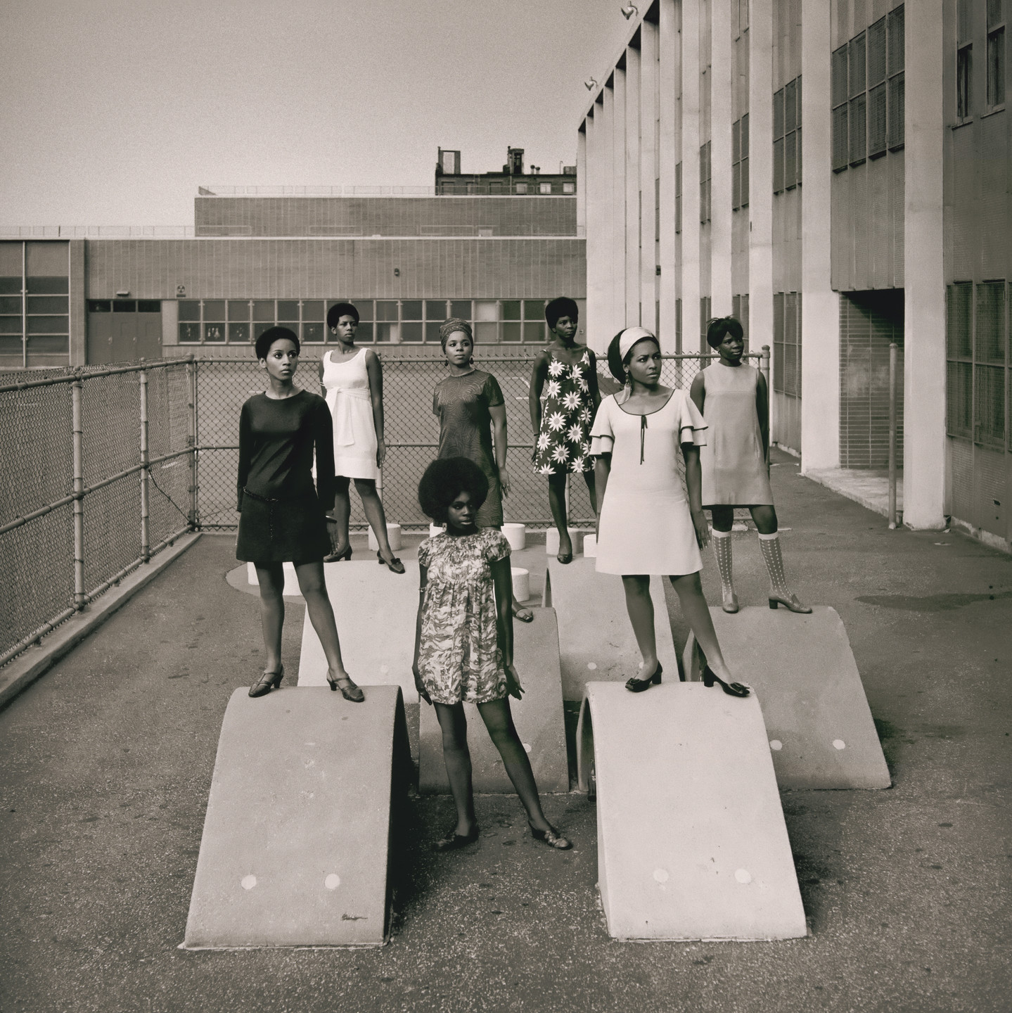 Kwame Brathwaite. Untitled (Photo shoot at a school for one of the many modeling groups who had begun to embrace natural hairstyles in the 1960s). 1964-68