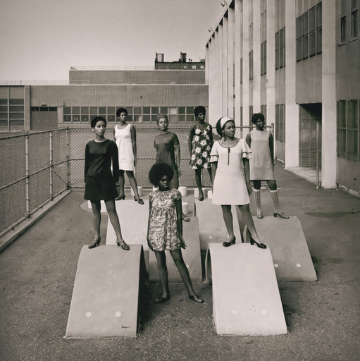 Kwame Brathwaite. Untitled (Photo shoot at a school for one of the many modeling groups who had begun to embrace natural hairstyles in the 1960s). 1964-68