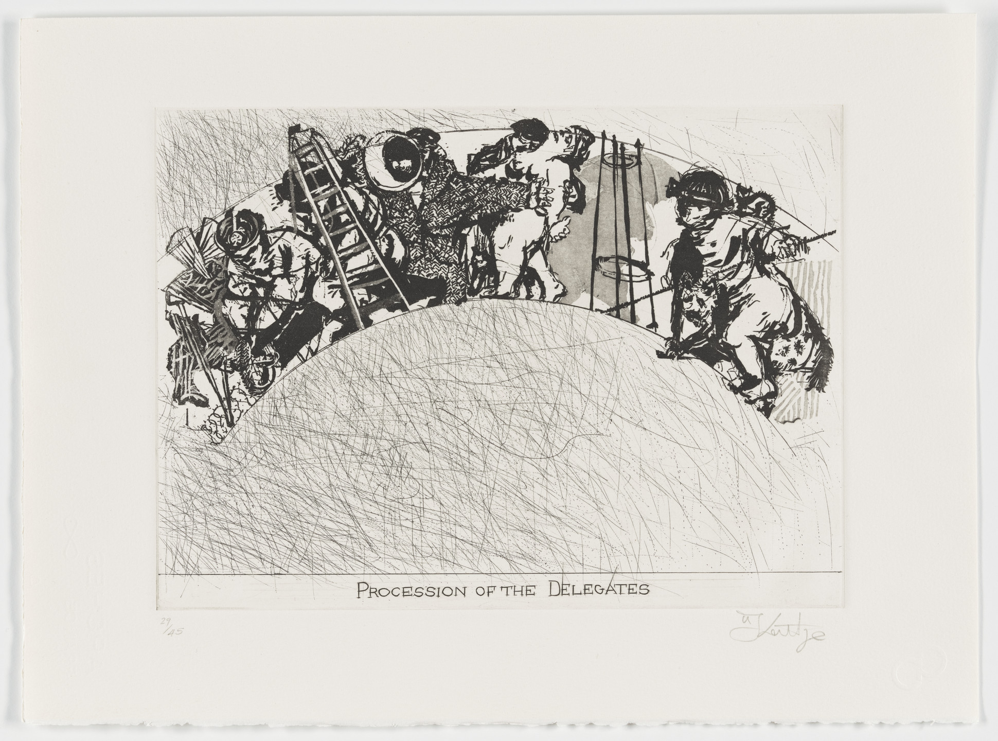 William Kentridge. Procession of the Delegates from Little Morals. 1991