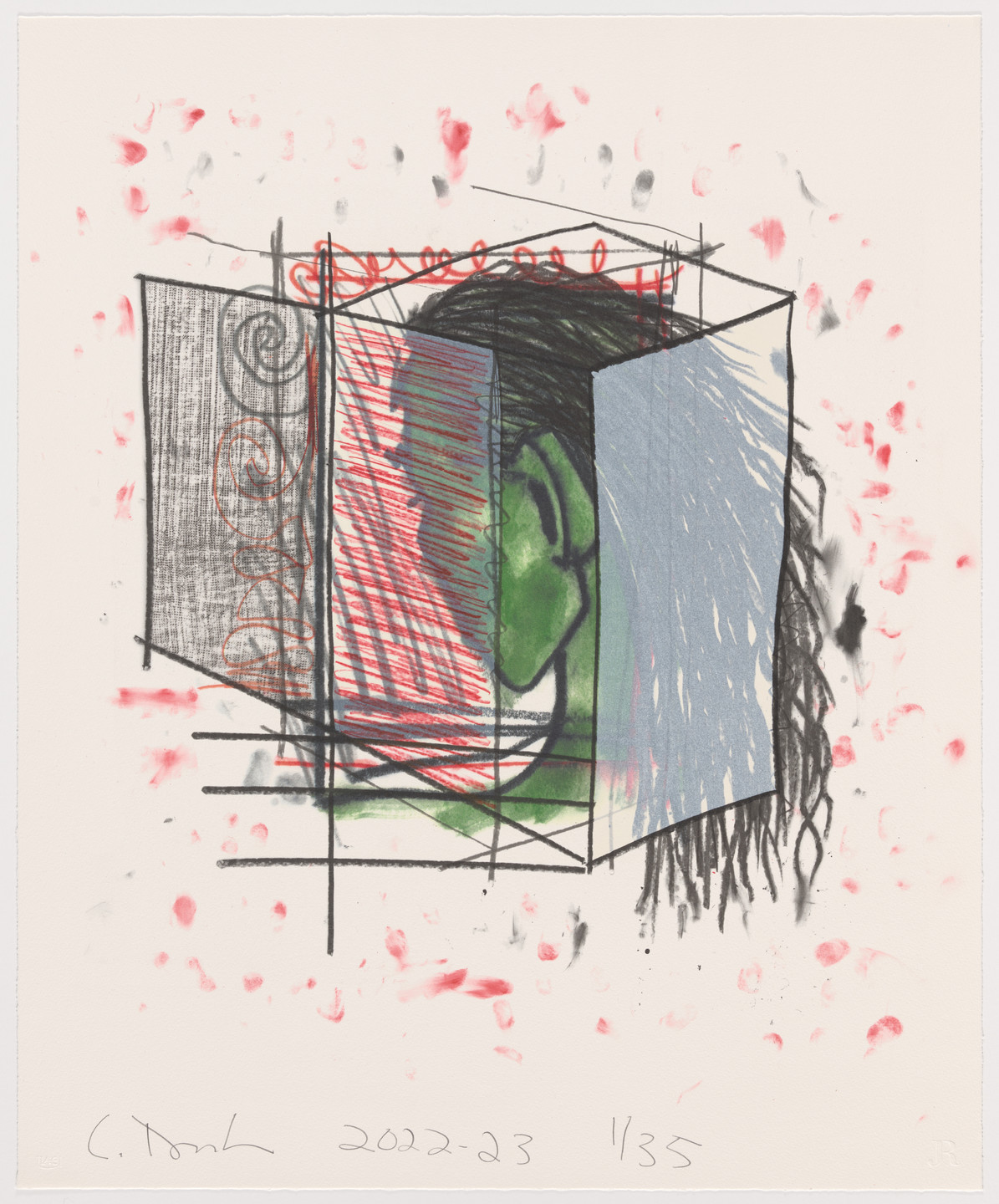 Carroll Dunham. Open Self Model (Single Green Female). 2022-23