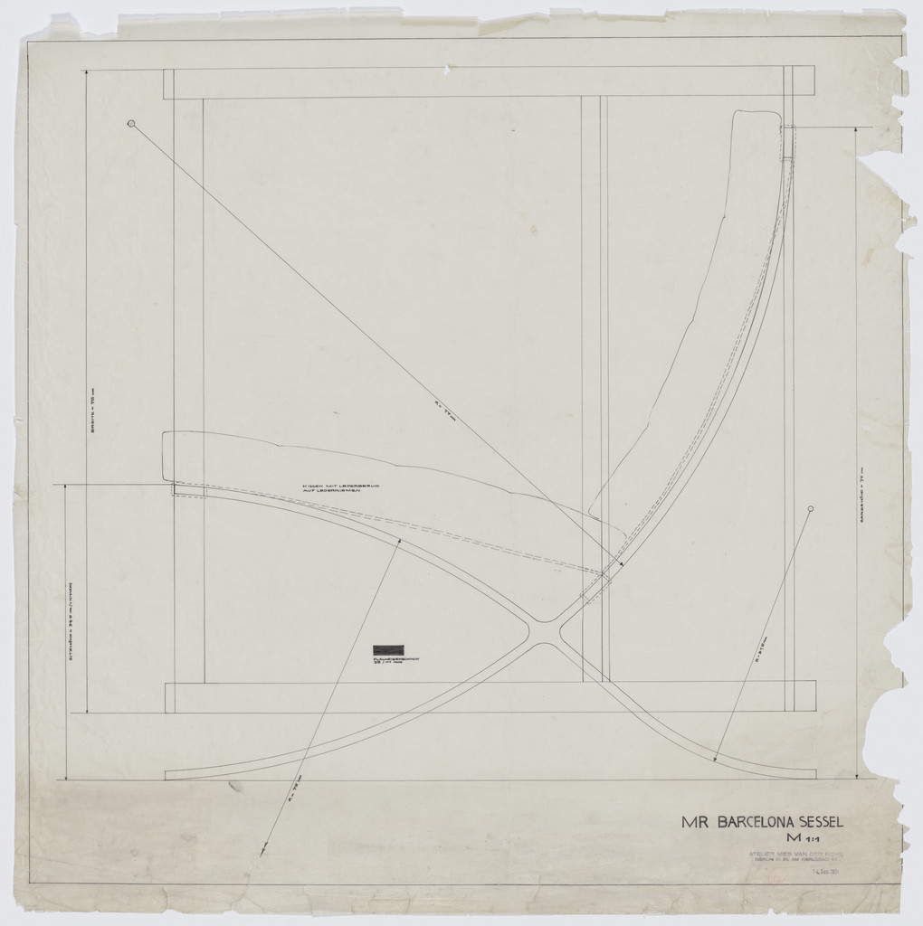 Barcelona chair (Side elevation)