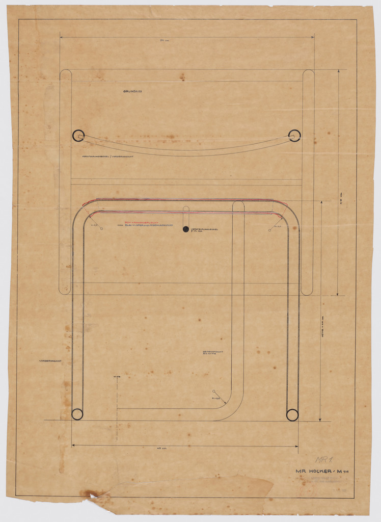 Stool (Plan, sde elevation, detail section)