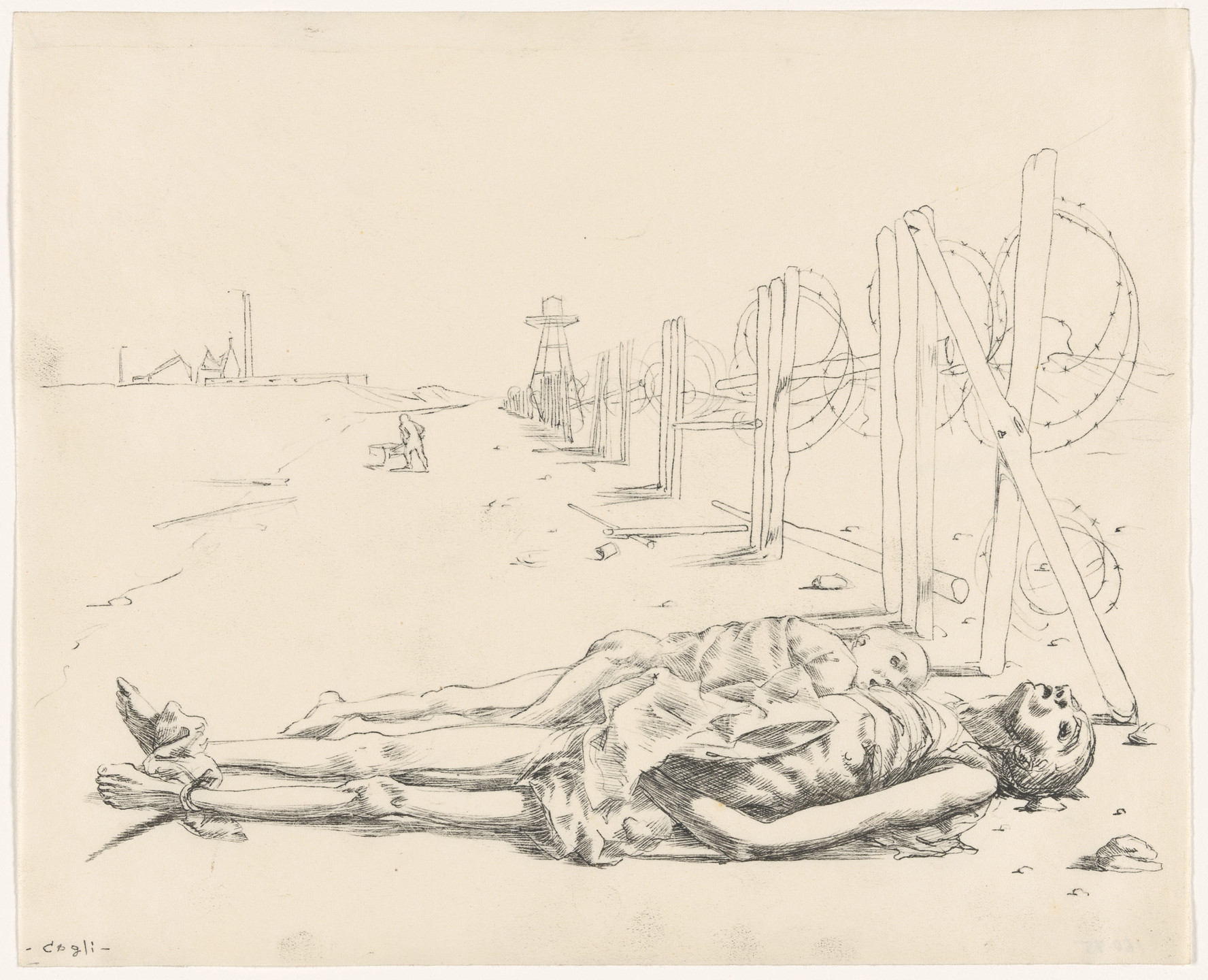 Corrado Cagli. The Concentration Camp of Buchenwald. 1945